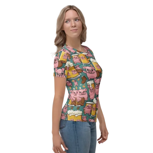 Pint-sized Porkers on a Women's Crew Neck T-Shirt