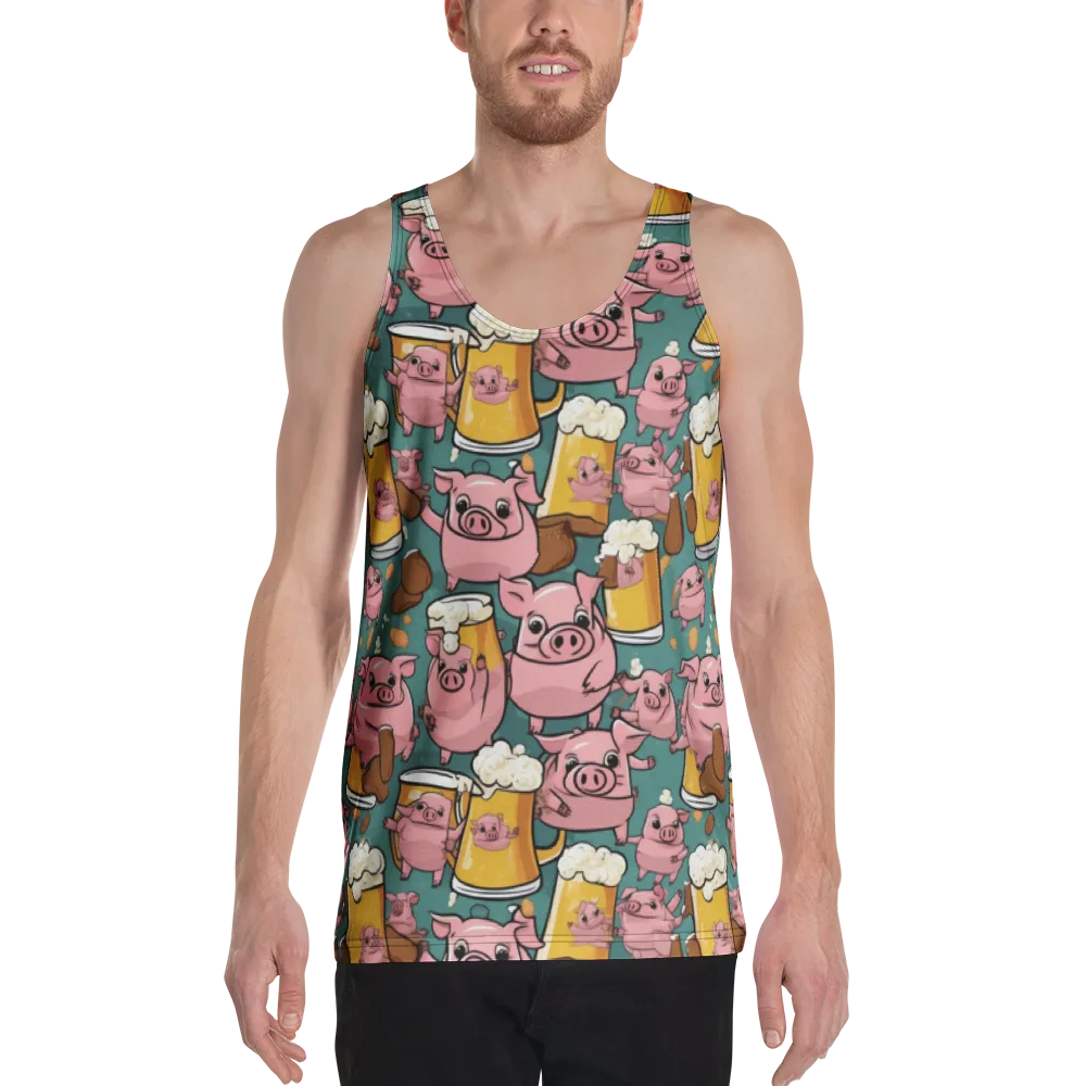 Pint-sized Porkers on Men's Tank Top — Front