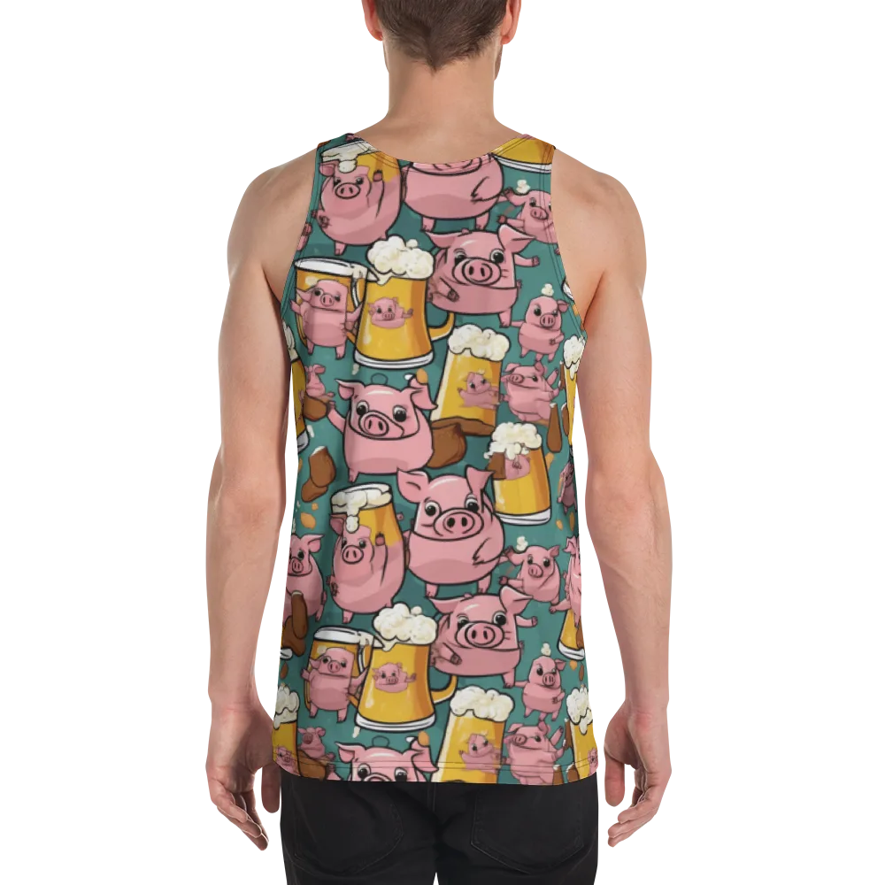 Pint-sized Porkers on Men's Tank Top — Back