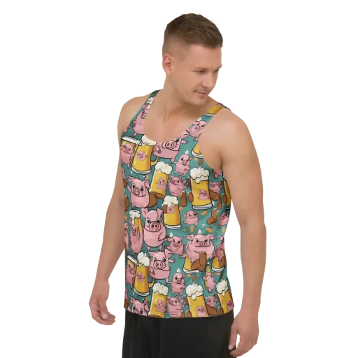 Pint-sized Porkers on a Men's Tank Top