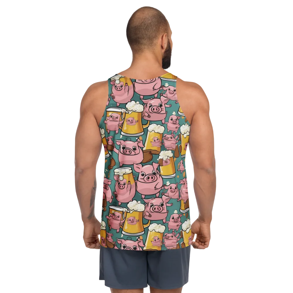 Pint-sized Porkers on Men's Tank Top — Back