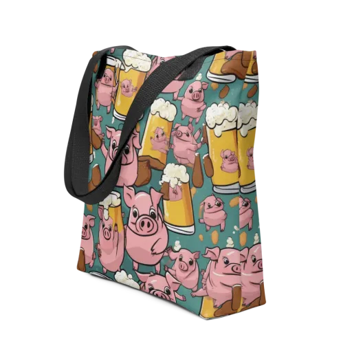 Pint-sized Porkers on a Tote Bag