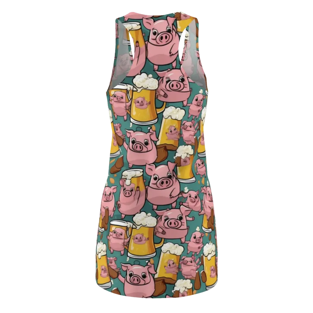 Pint-sized Porkers on Racerback Dress — Back