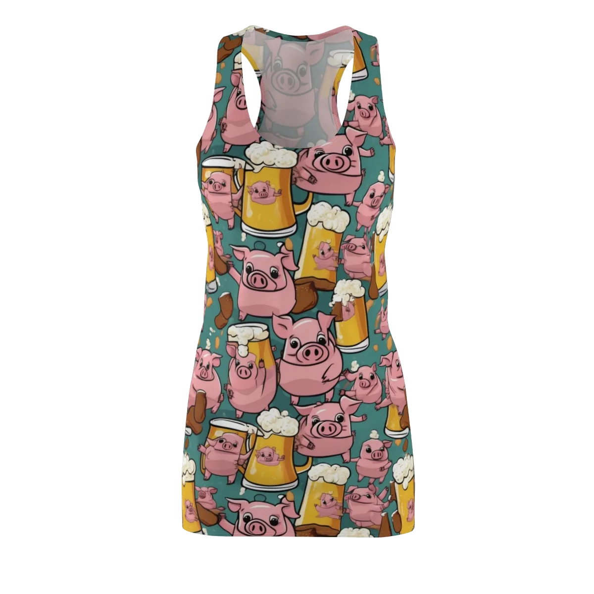 Pint-sized Porkers on Racerback Dress — Front