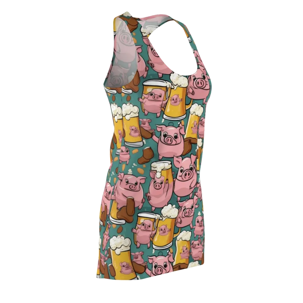 Pint-sized Porkers on Racerback Dress — Front Side