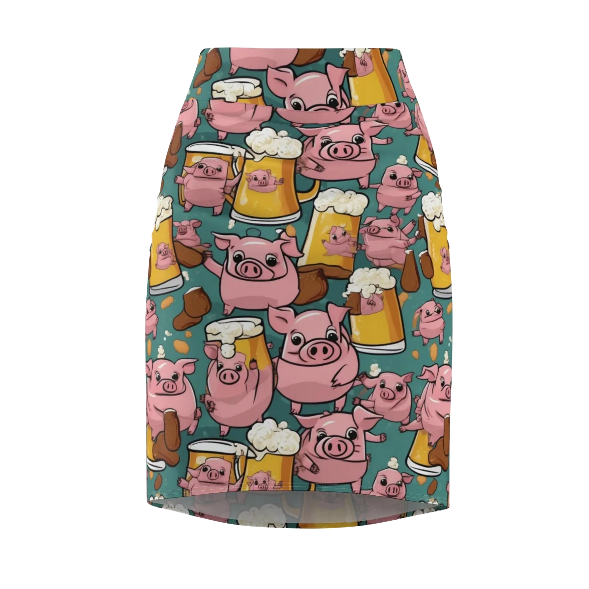 Pint-sized Porkers on Pencil Skirt — Front