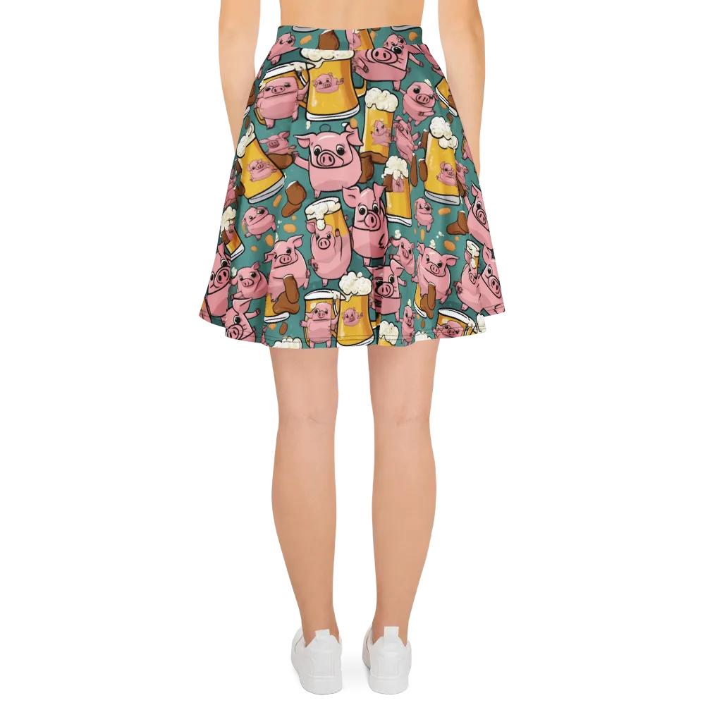 Pint-sized Porkers on Skater Skirt — Back