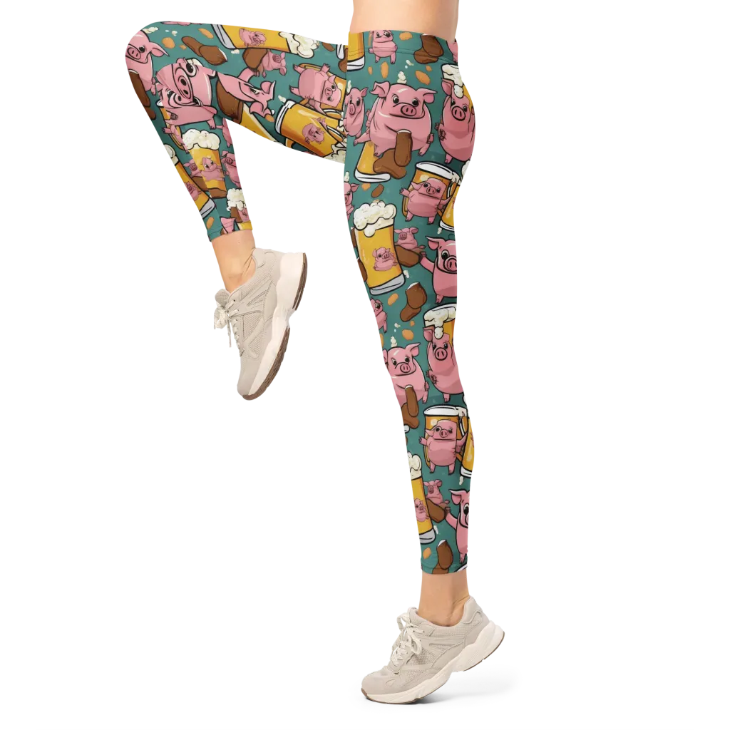 Pint-sized Porkers on Leggings — Left