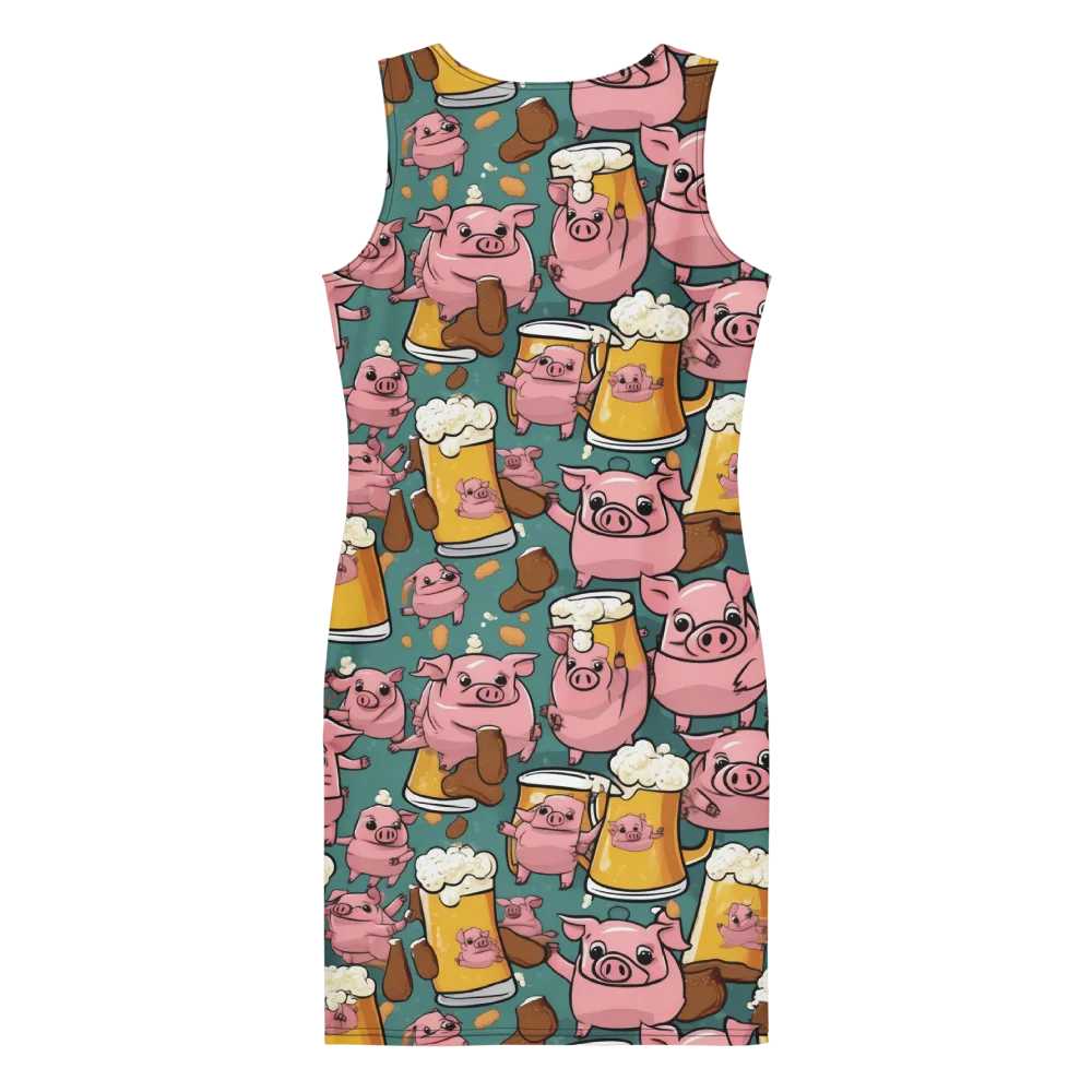 Pint-sized Porkers on Bodycon Dress — Back
