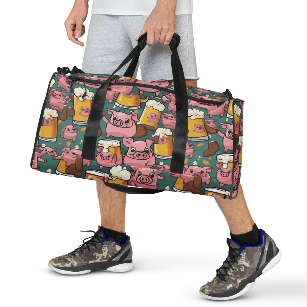 Pint-sized Porkers on Duffle Bag — Front