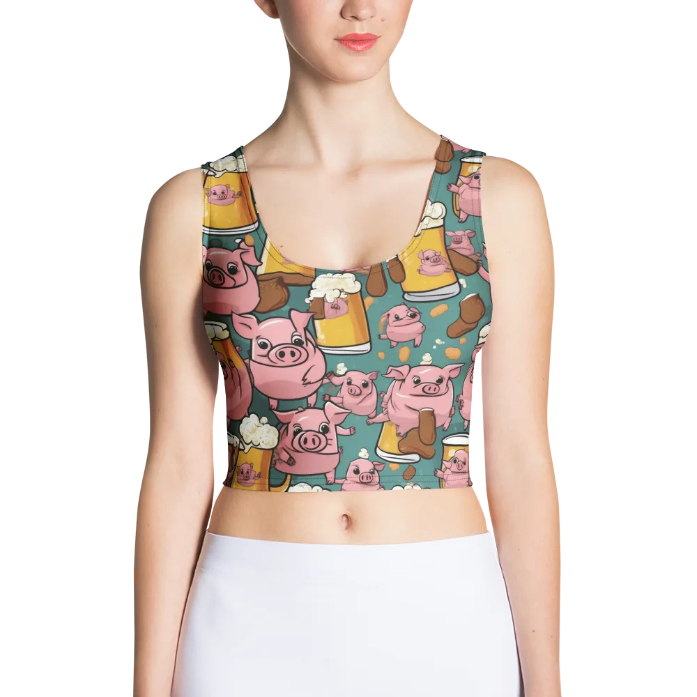 Pint-sized Porkers on Crop Top — Front