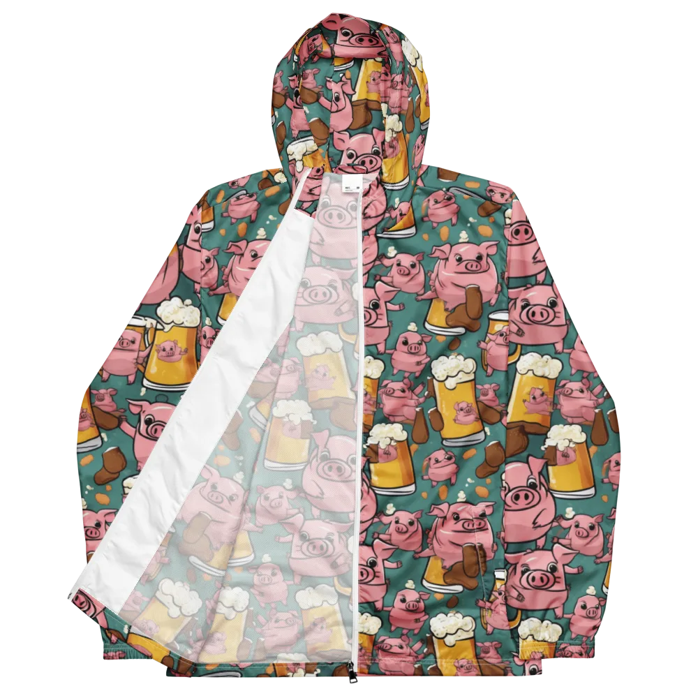 Pint-sized Porkers on Men's Windbreaker — Front