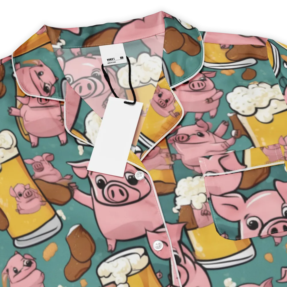 Pint-sized Porkers on Women's Short Sleeve Pajama Top — Product details