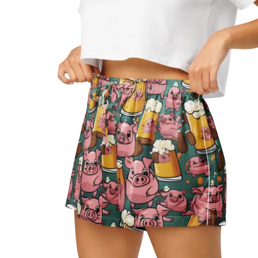 Pint-sized Porkers on a Women's Pajama Shorts