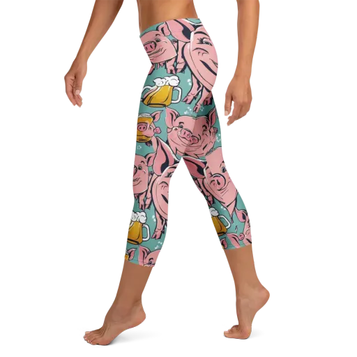 Bacon And Barley on a Capri Leggings
