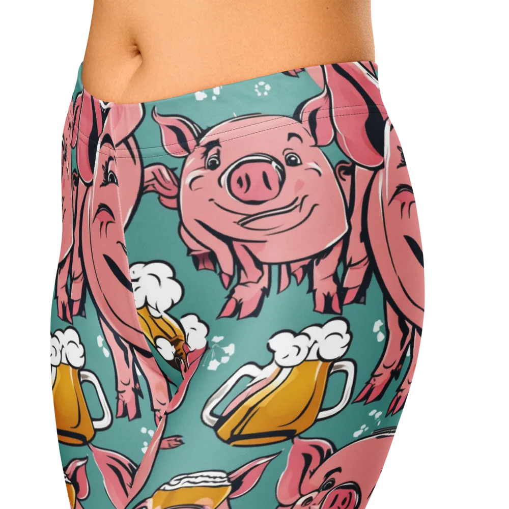 Bacon And Barley on Capri Leggings — Zoomed-in