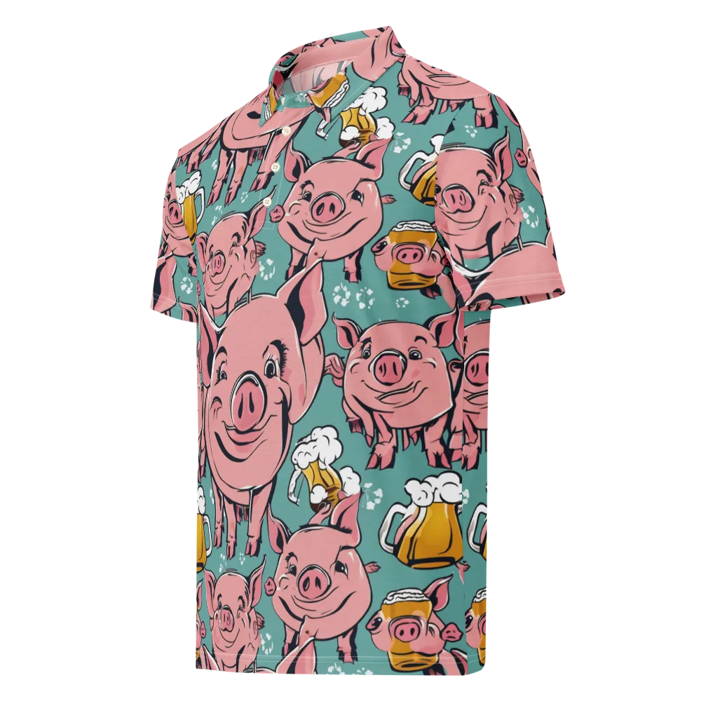 Bacon And Barley on Men's Slim Fit Polo Shirt — Left Front