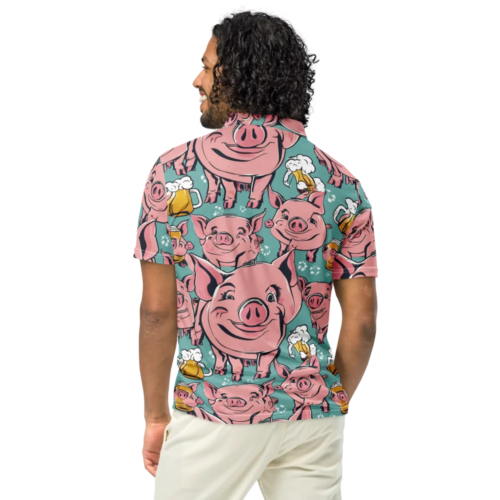 Bacon And Barley on Men's Slim Fit Polo Shirt — Back