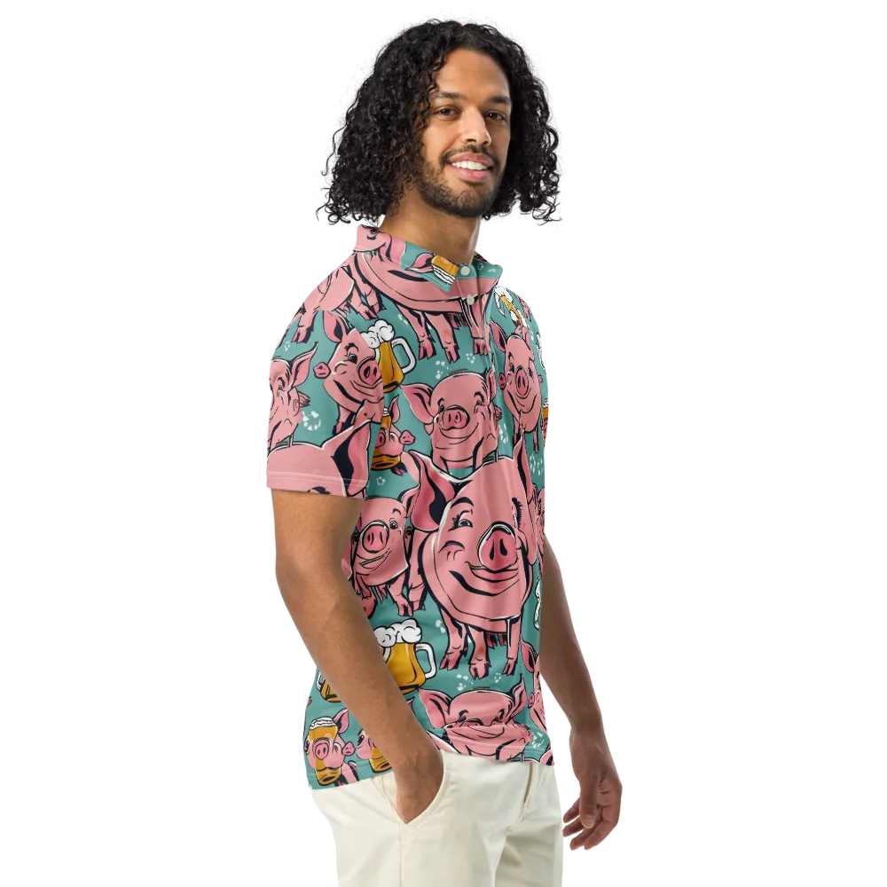 Bacon And Barley on Men's Slim Fit Polo Shirt — Right Front
