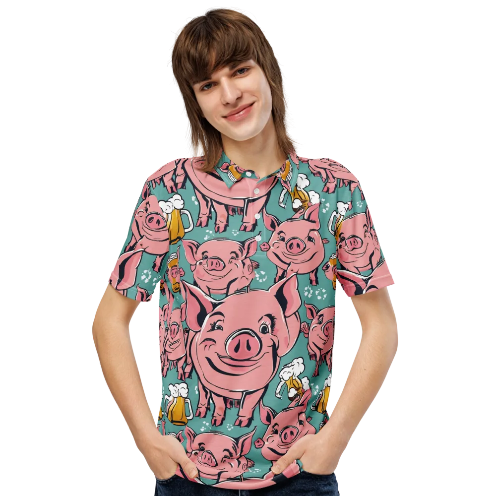 Bacon And Barley on Men's Slim Fit Polo Shirt — Front