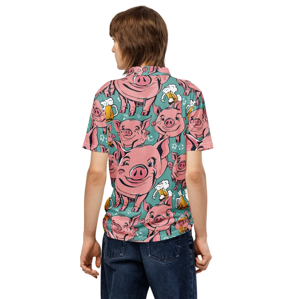 Bacon And Barley on Men's Slim Fit Polo Shirt — Back