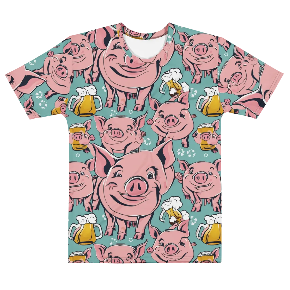 Bacon And Barley on Men's Cotton Crew Neck T-Shirt — Front
