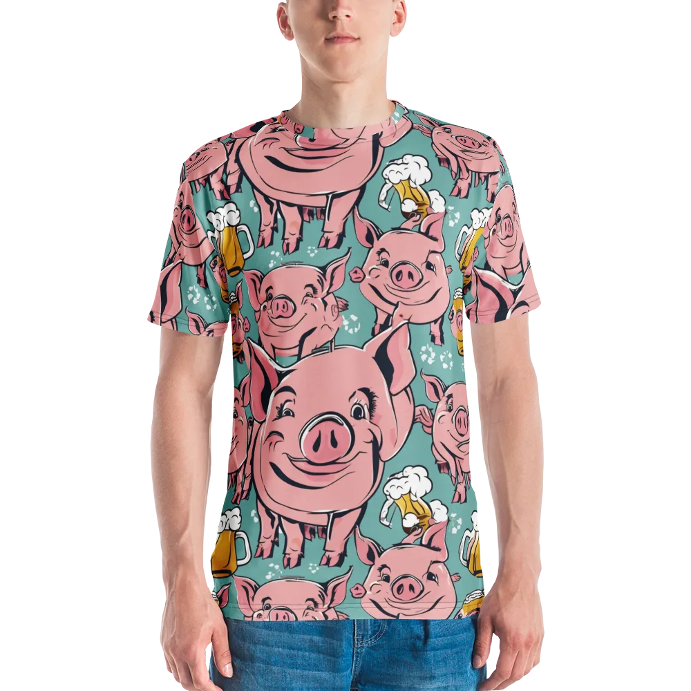 Bacon And Barley on Men's Crew Neck T-Shirt — Front