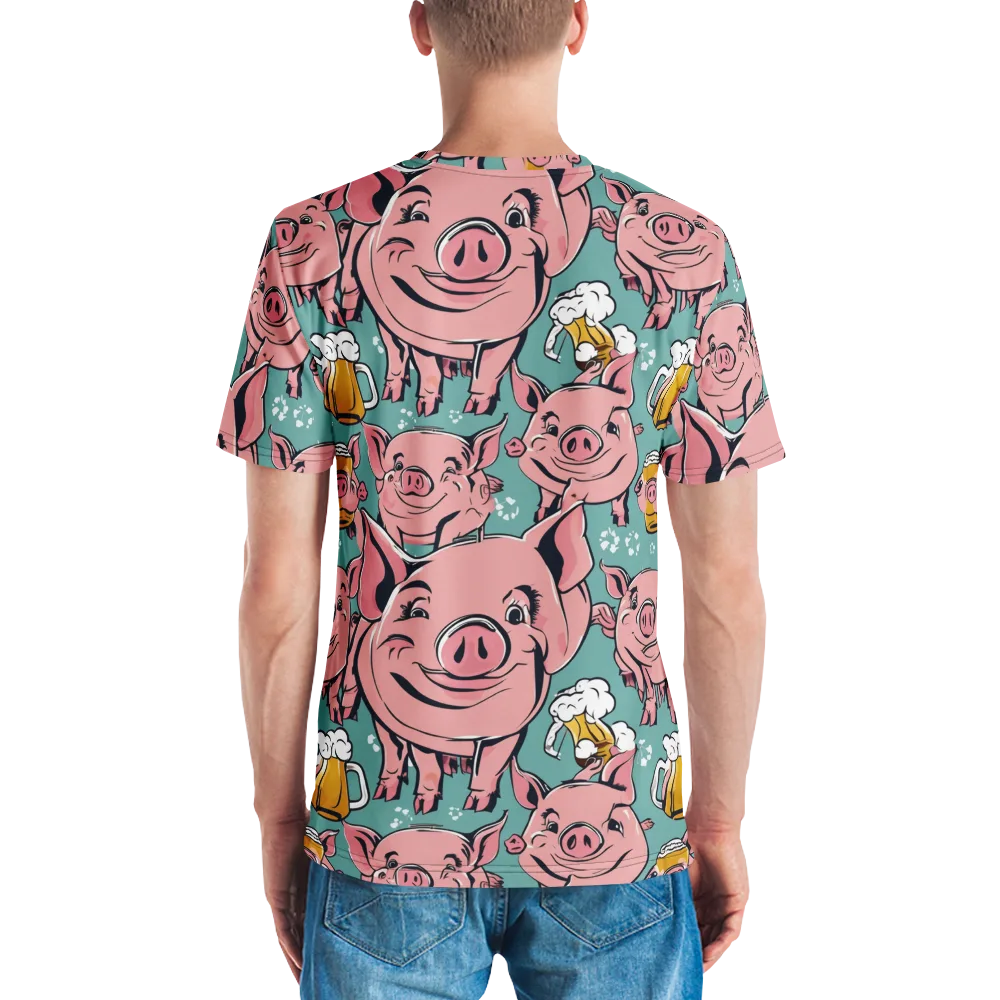 Bacon And Barley on Men's Crew Neck T-Shirt — Back