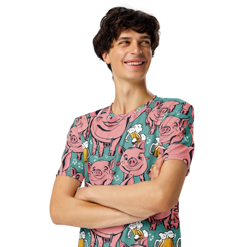 Bacon And Barley on Men's Crew Neck T-Shirt — Left Front