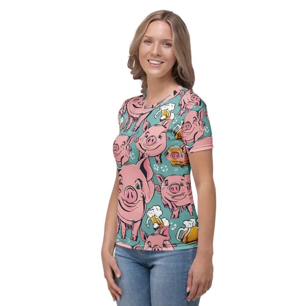 Bacon And Barley on Women's Crew Neck T-Shirt — Left
