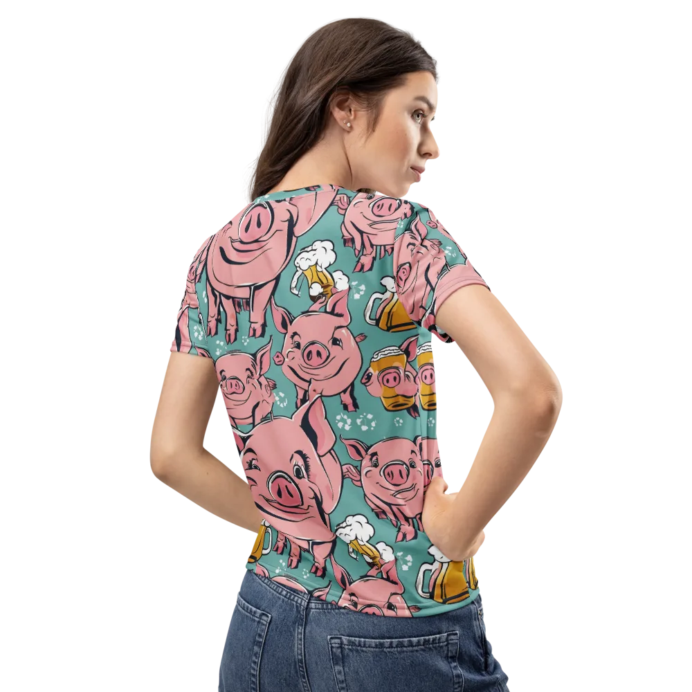 Bacon And Barley on Women's Crew Neck T-Shirt — Back