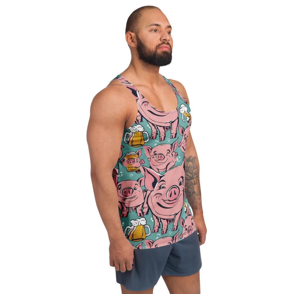 Bacon And Barley on Men's Tank Top — Right Front