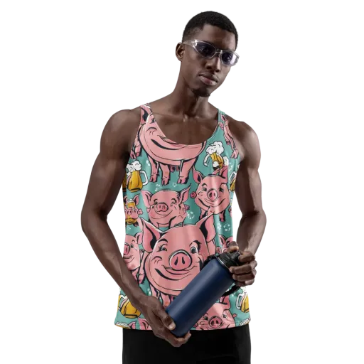 Bacon And Barley on a Men's Tank Top
