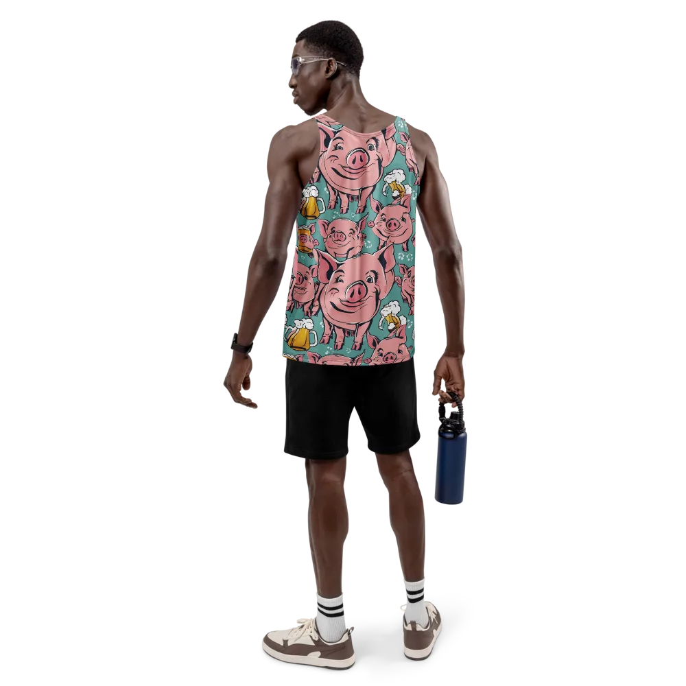 Bacon And Barley on Men's Tank Top — Back