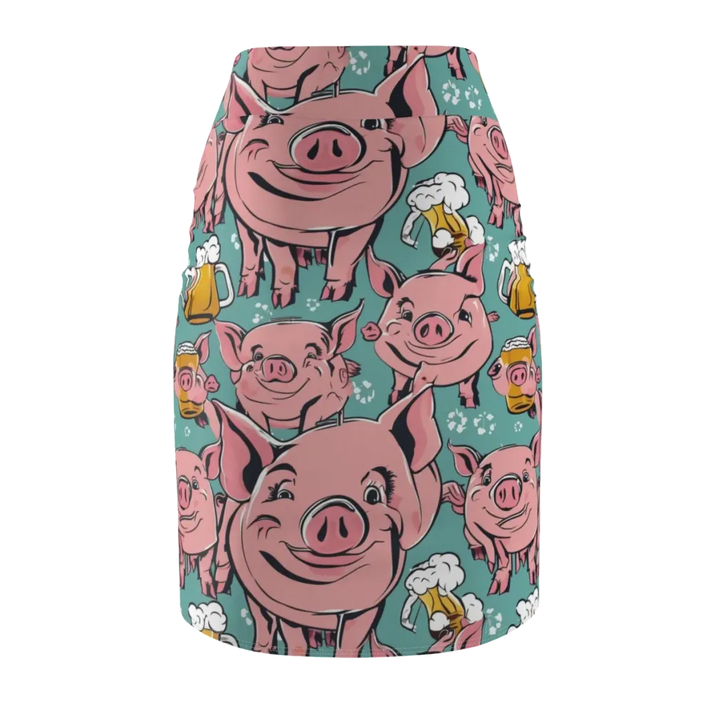 Bacon And Barley on Pencil Skirt — Back