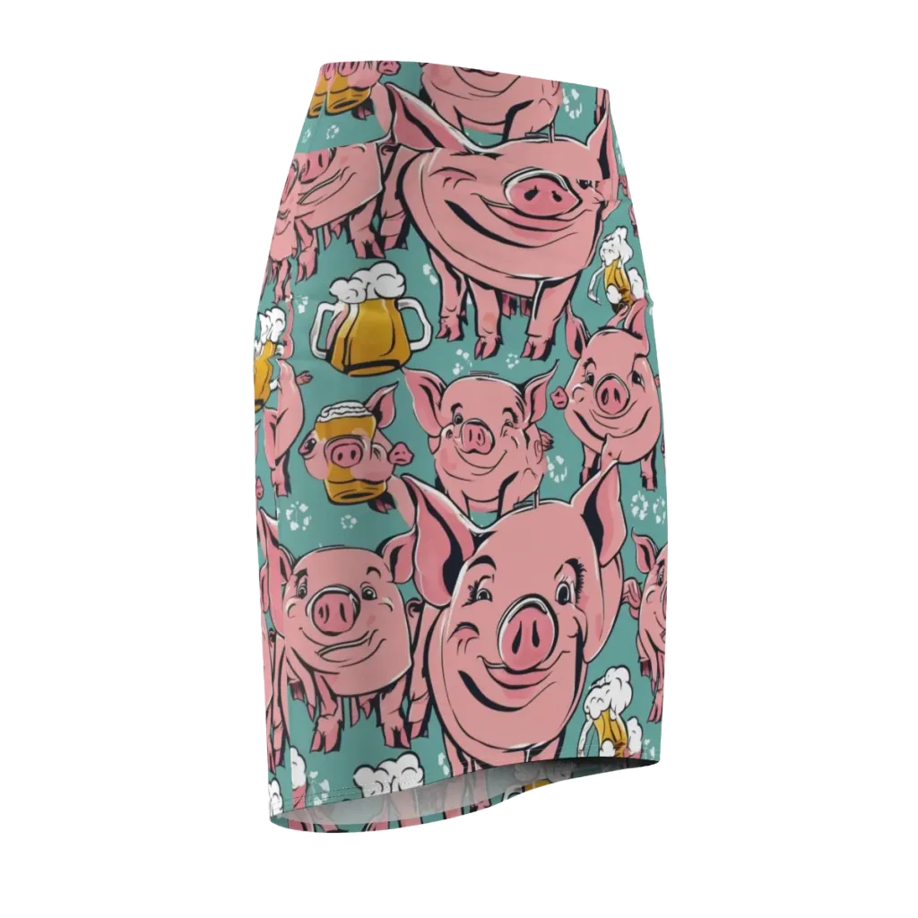 Bacon And Barley on Pencil Skirt — Front Side