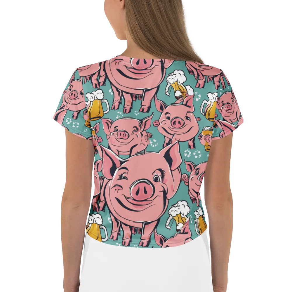 Bacon And Barley on Crop Tee — Back