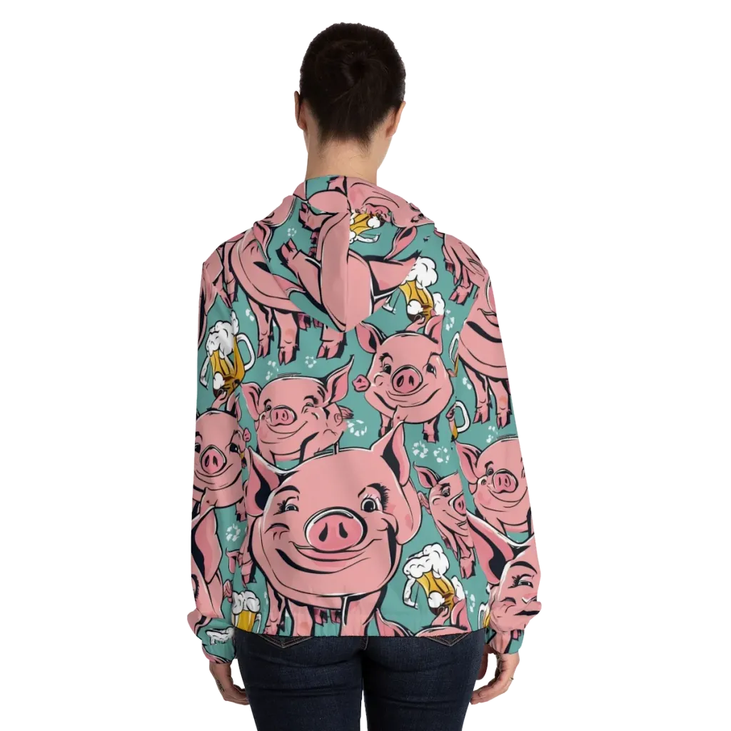 Bacon And Barley on Women's Full-Zip Hoodie — Back On Person