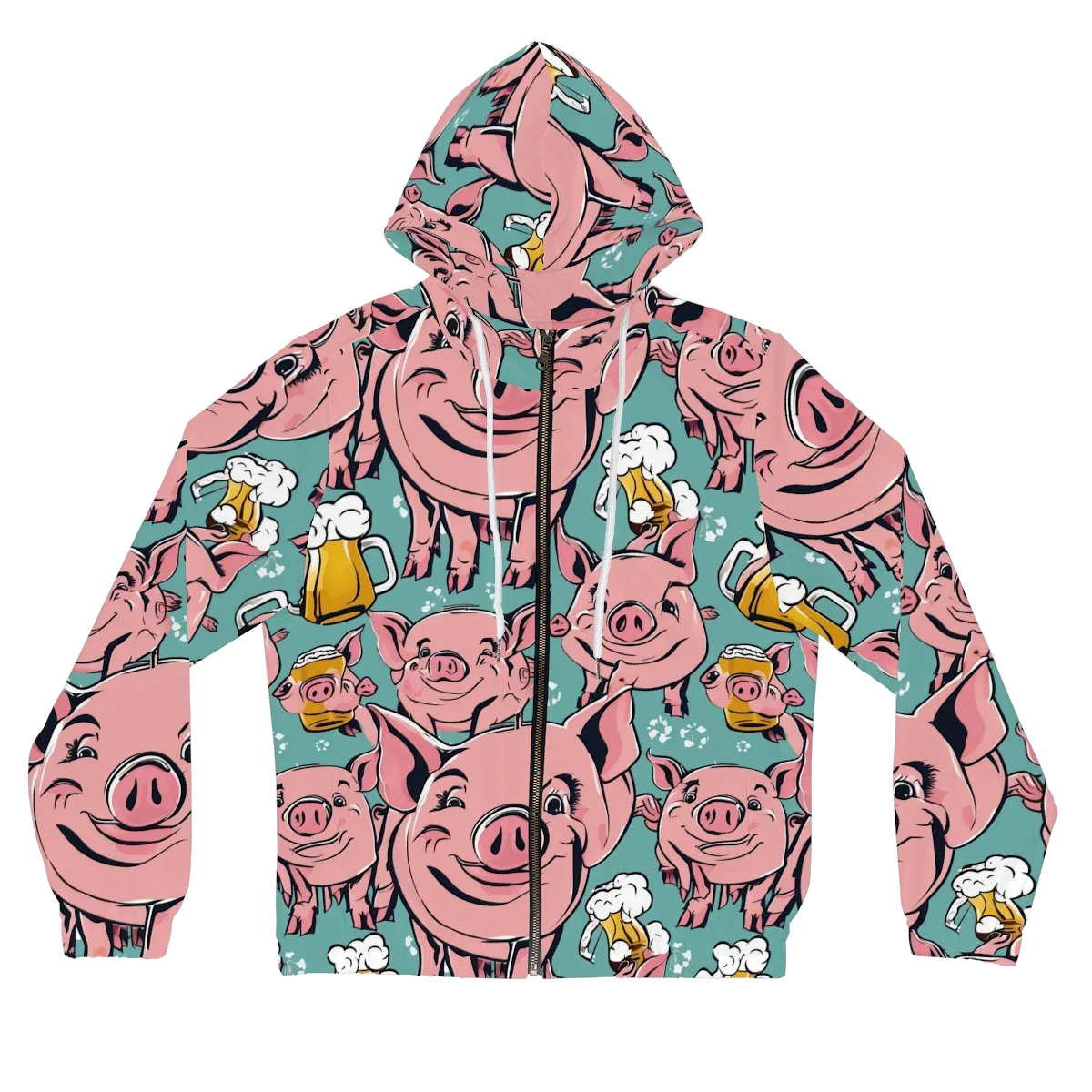 Bacon And Barley on Women's Full-Zip Hoodie — Front