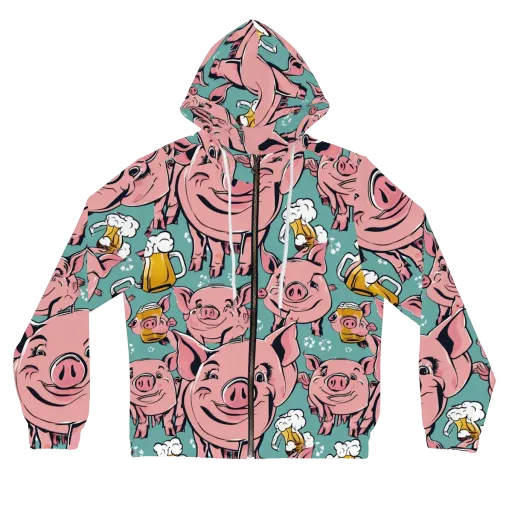 Bacon And Barley on a Women's Full-Zip Hoodie