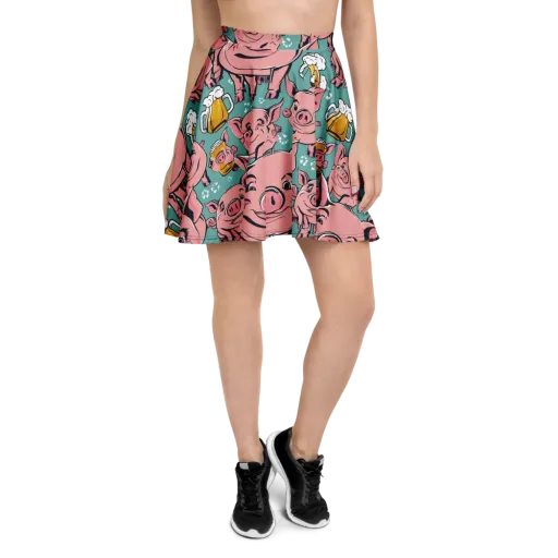 Bacon And Barley on a Skater Skirt