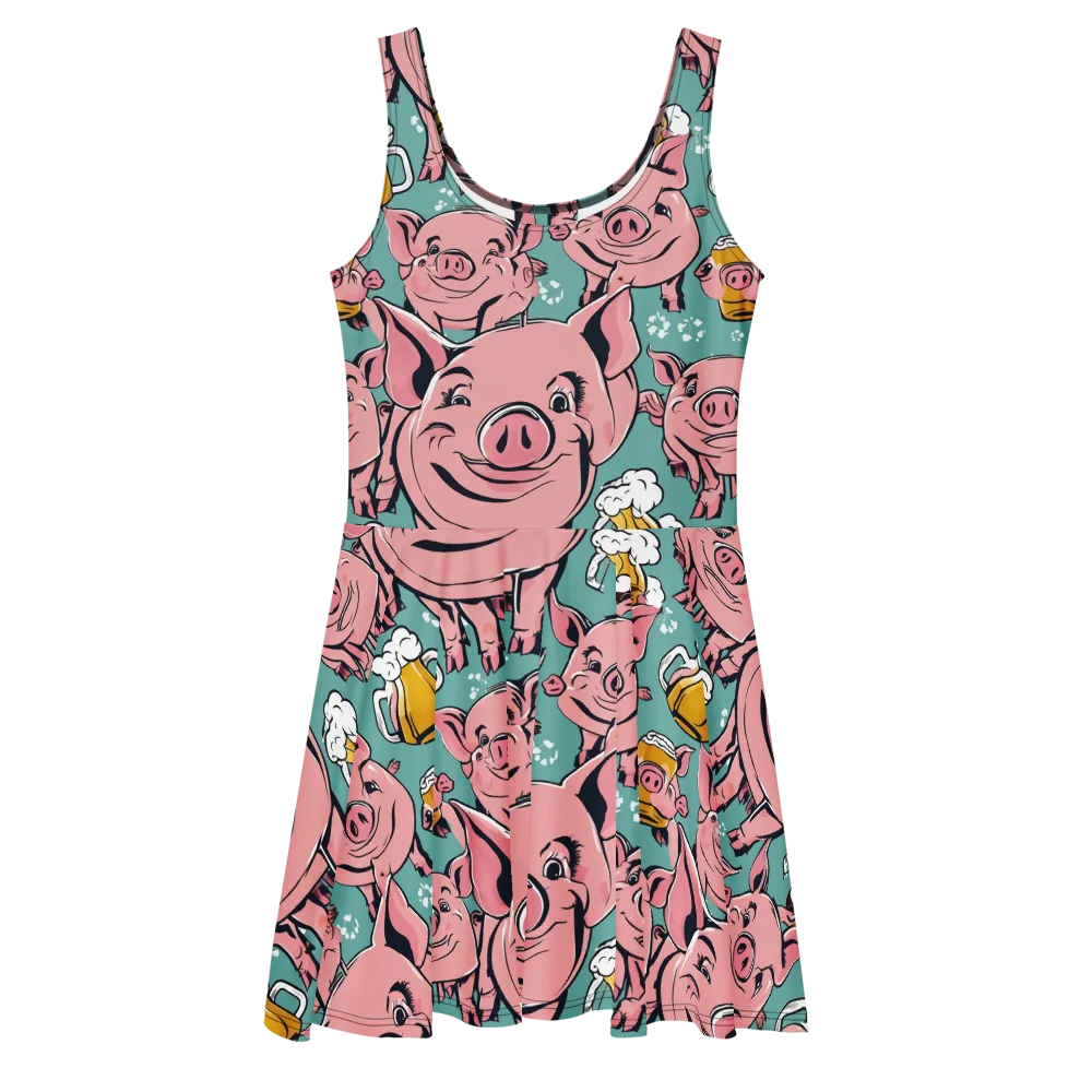 Bacon And Barley on Skater Dress — Front