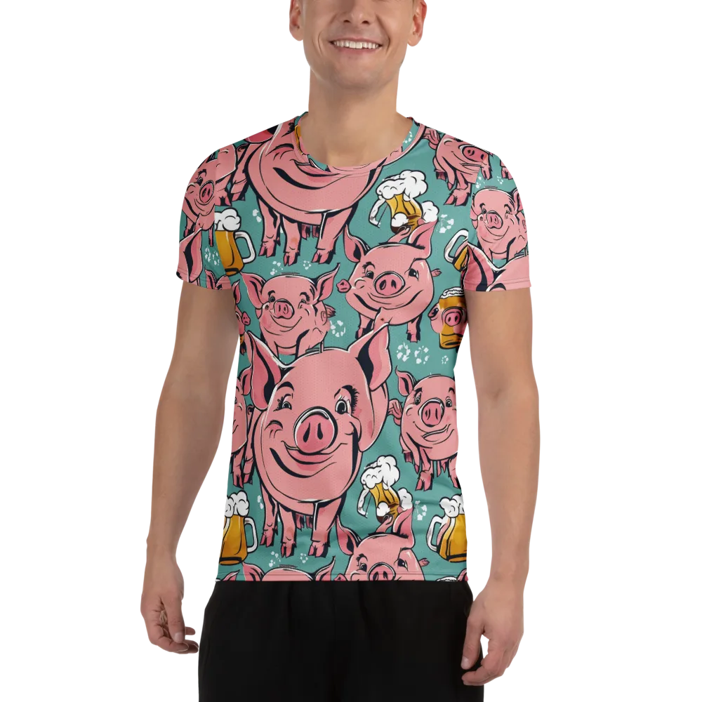 Bacon And Barley on Men's Athletic T-Shirt — Front