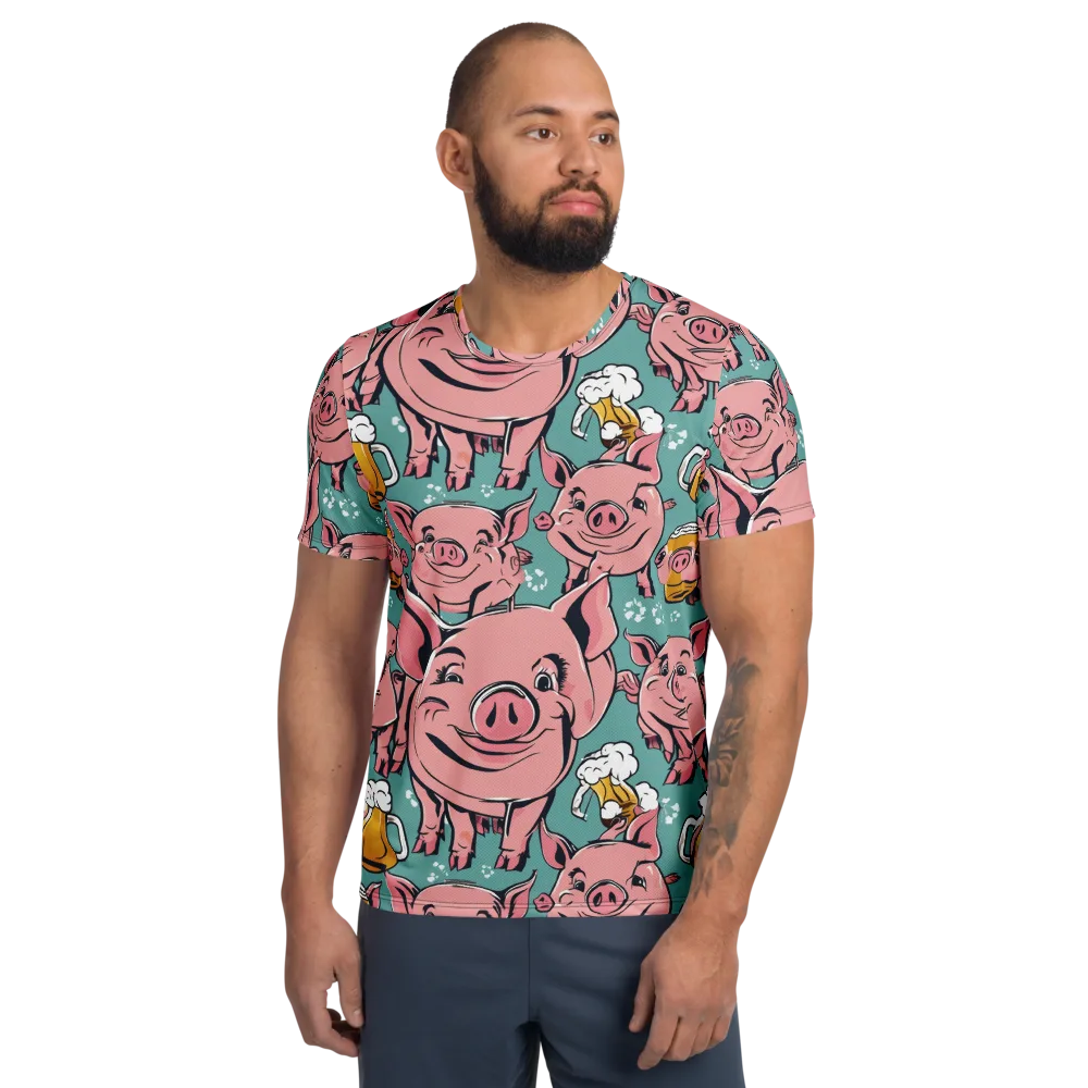 Bacon And Barley on Men's Athletic T-Shirt — Front
