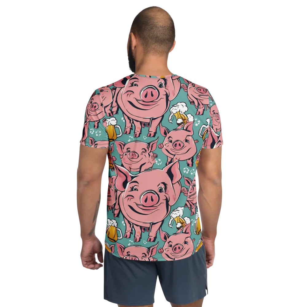 Bacon And Barley on Men's Athletic T-Shirt — Back