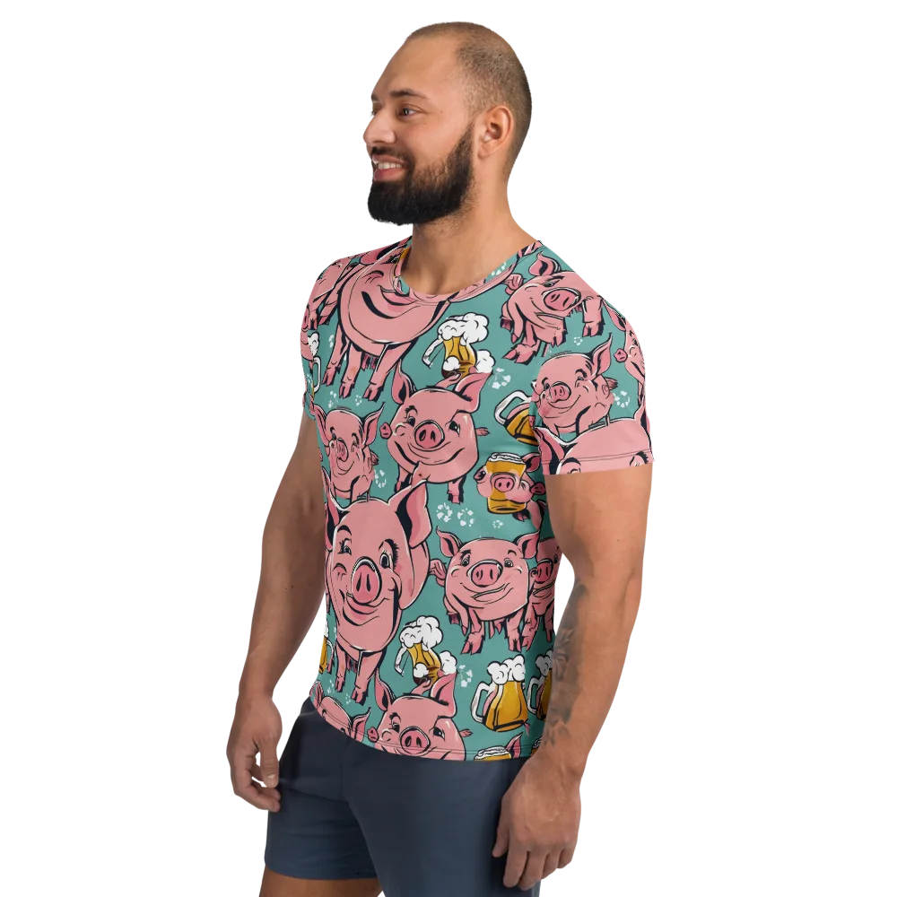 Bacon And Barley on Men's Athletic T-Shirt — Left