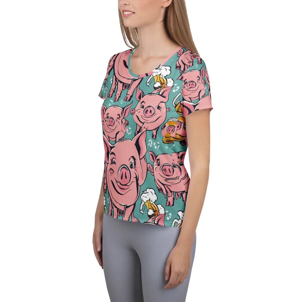 Bacon And Barley on Women's Athletic T-Shirt — Left