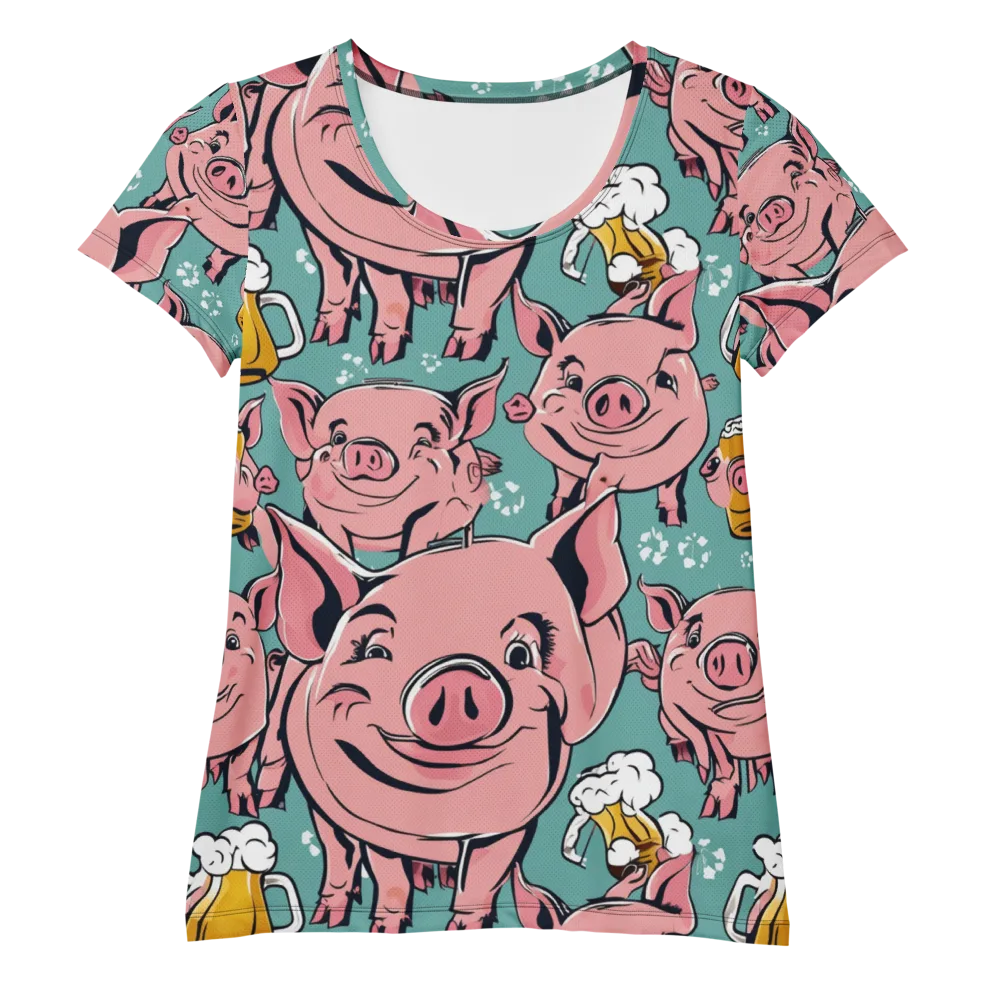 Bacon And Barley on Women's Athletic T-Shirt — Front
