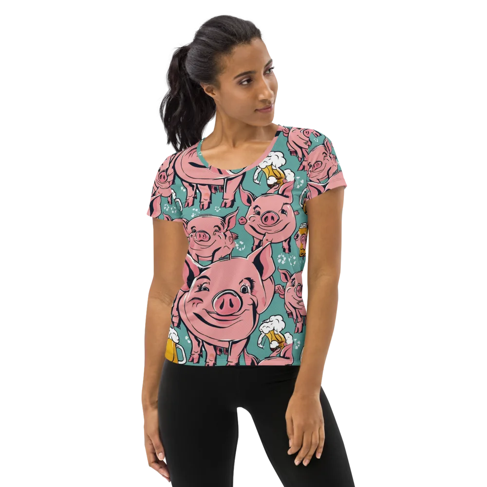Bacon And Barley on Women's Athletic T-Shirt — Front