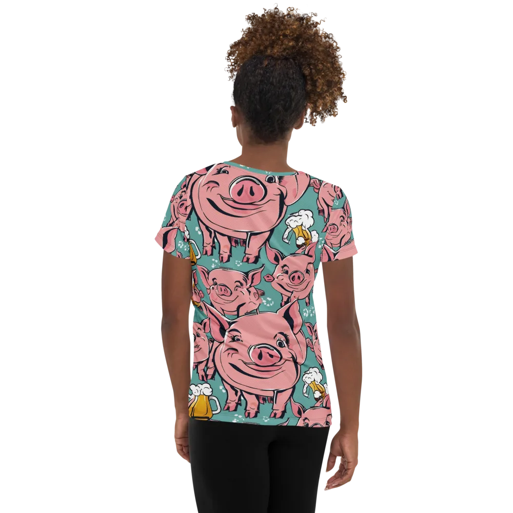 Bacon And Barley on Women's Athletic T-Shirt — Back